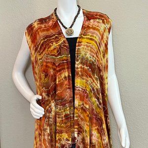 Hand dyed by me- Women's Tie Dye Asymmetrical Cardigan geode style